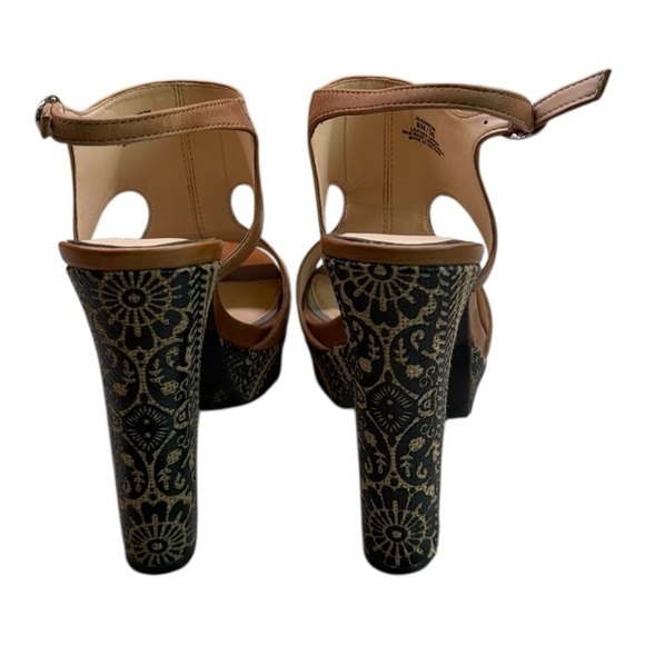 Jessica Simpson Barrow Autumn Umber Ruby Tumbleweed Platform Sandals Heels 8M - Picture 4 of 7